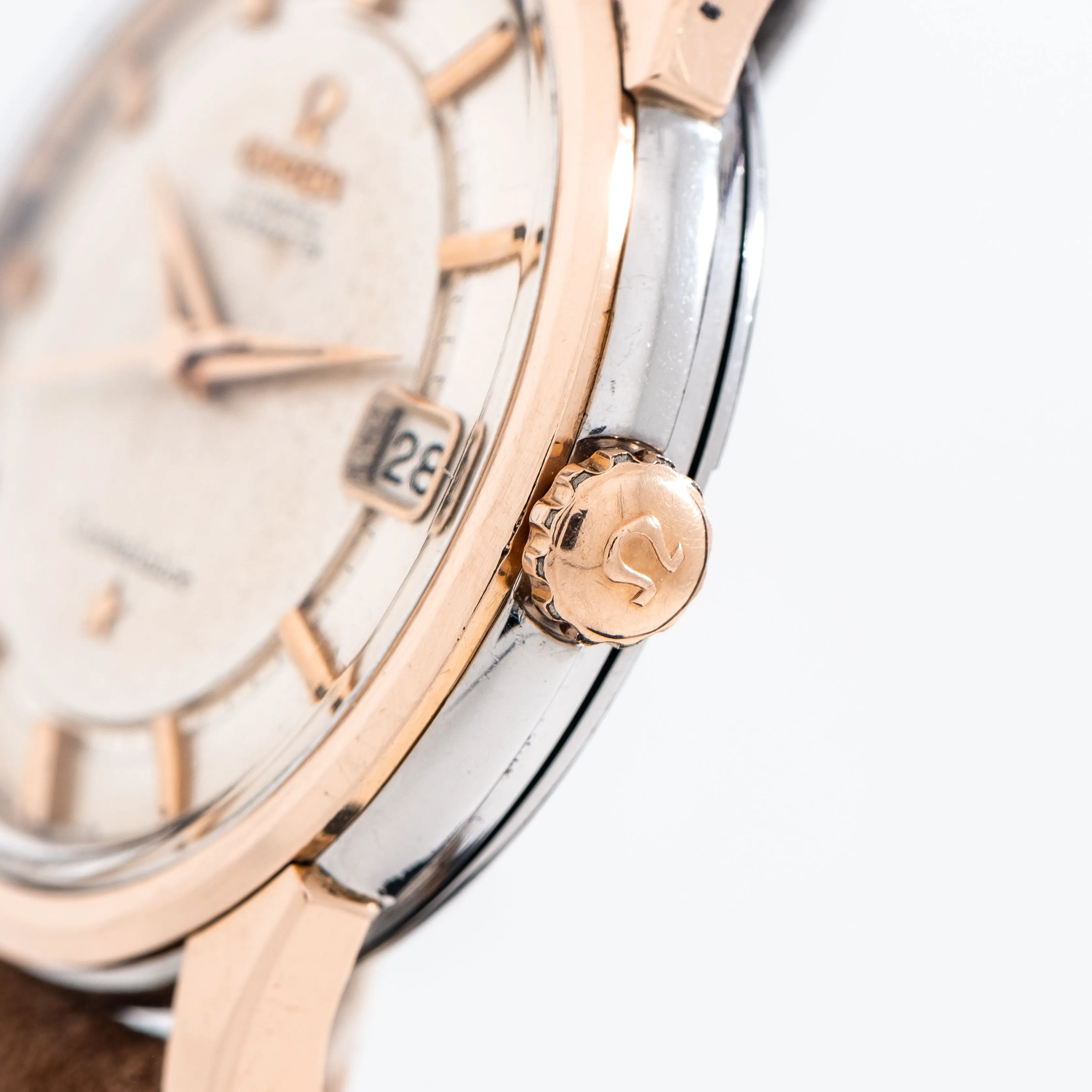 1959 Vintage Omega Constellation Date Ref. 14393 1 SC in 14k Rose Gold Cap Over Stainless Steel (# 14497)