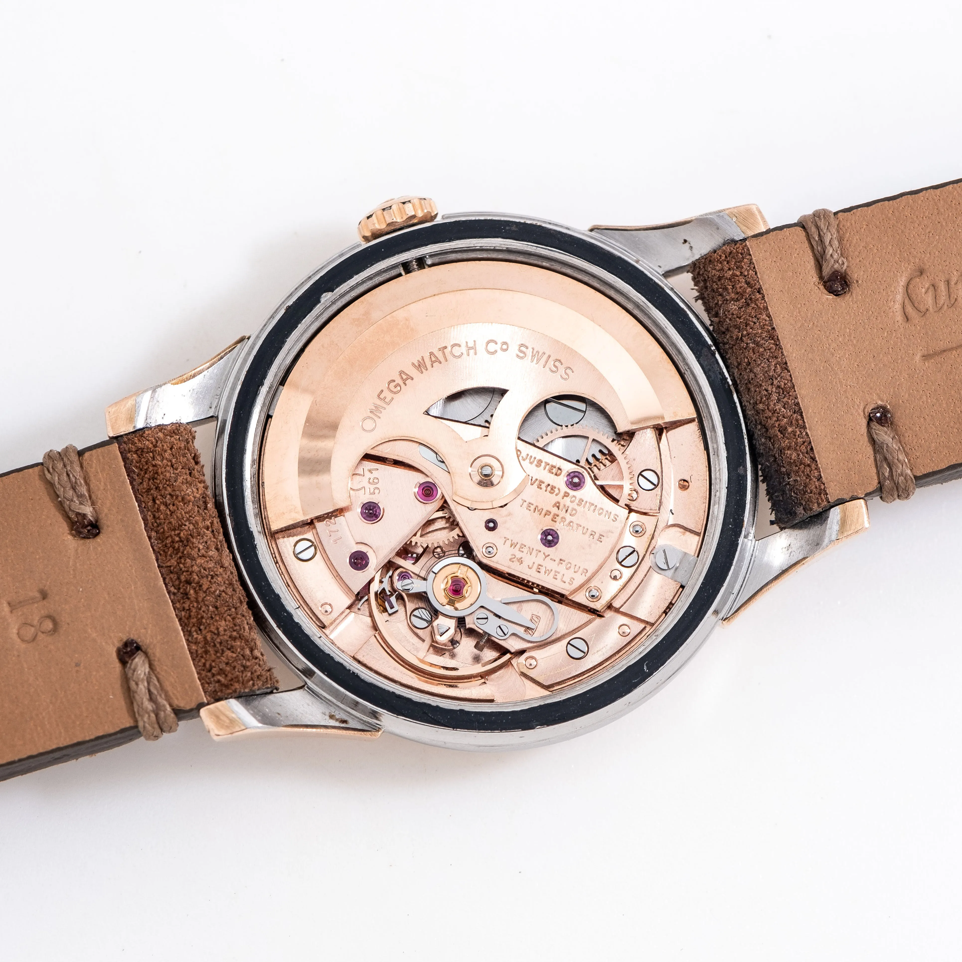 1959 Vintage Omega Constellation Date Ref. 14393 1 SC in 14k Rose Gold Cap Over Stainless Steel (# 14497)