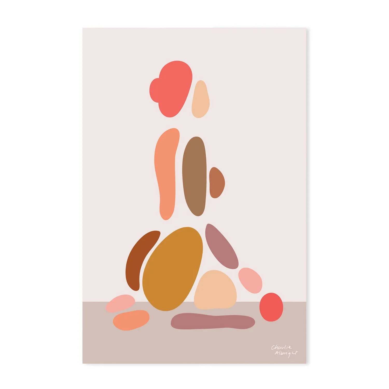 Abstract Female Figure, Style A & E, Set Of 2 , By Charlie