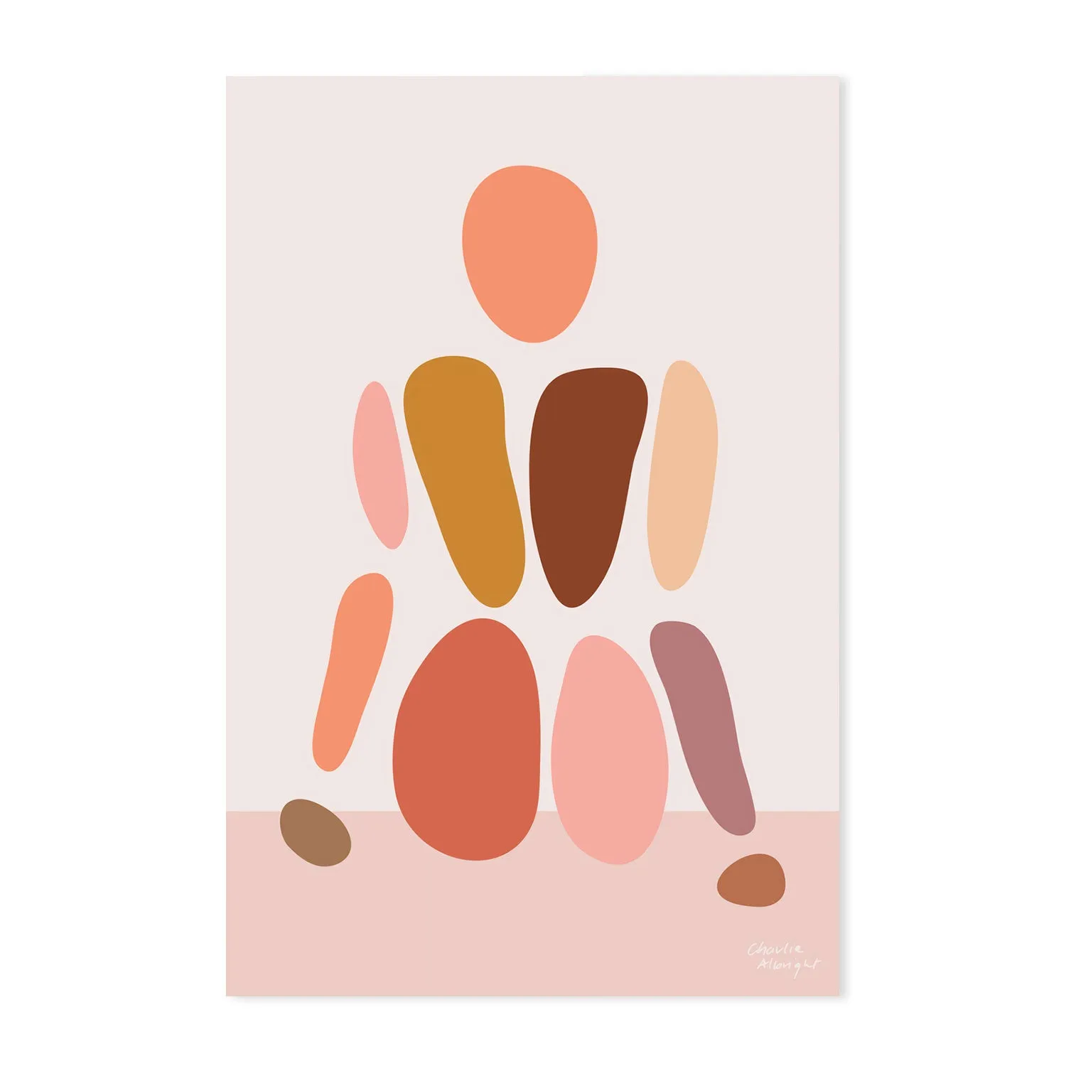 Abstract Female Figure, Style A & E, Set Of 2 , By Charlie