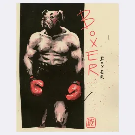 Amy Matsushita-Beal - "Boxer Boxer" Risograph - Doggo Show 2023