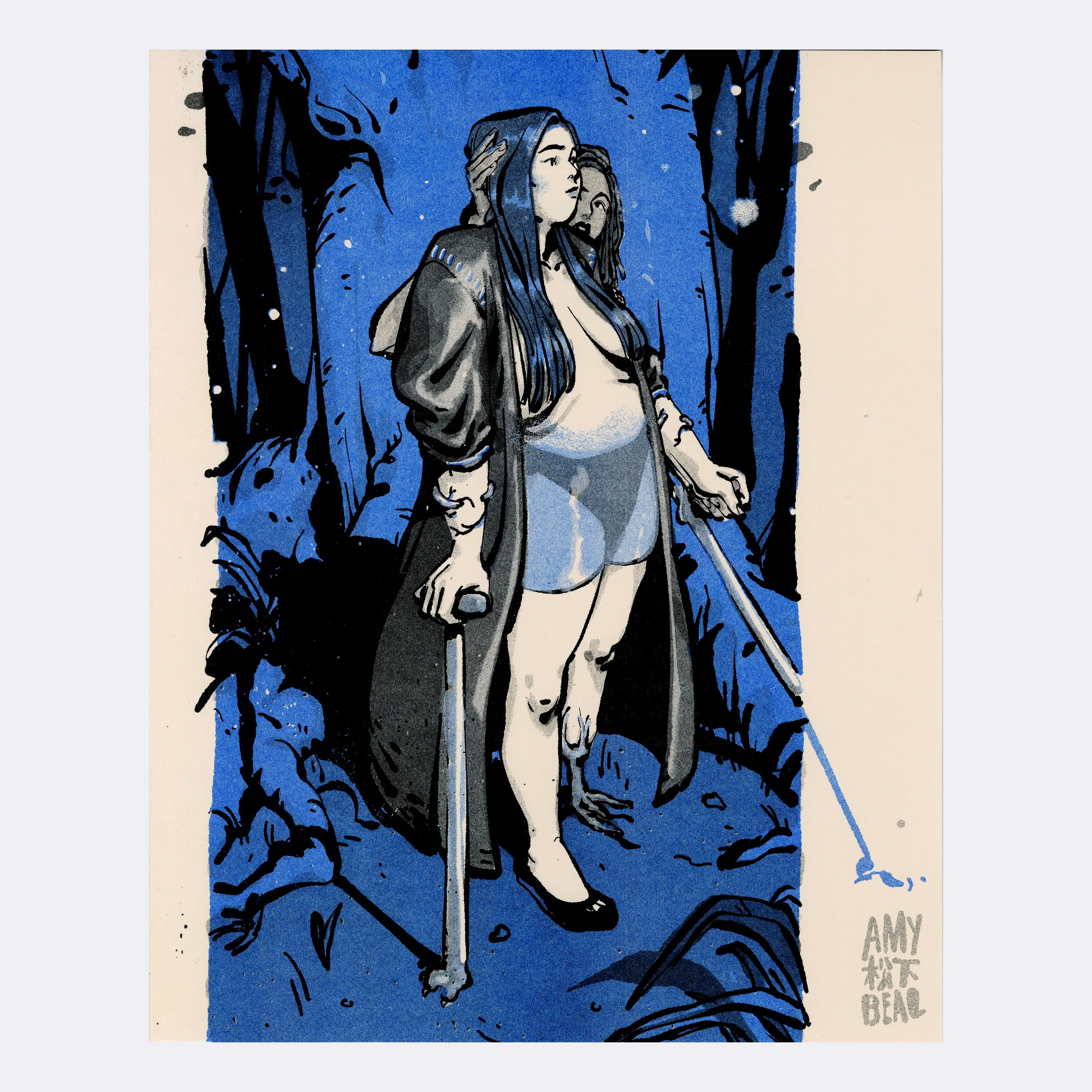 Amy Matsushita-Beal - "Forest Growth" Risograph Print