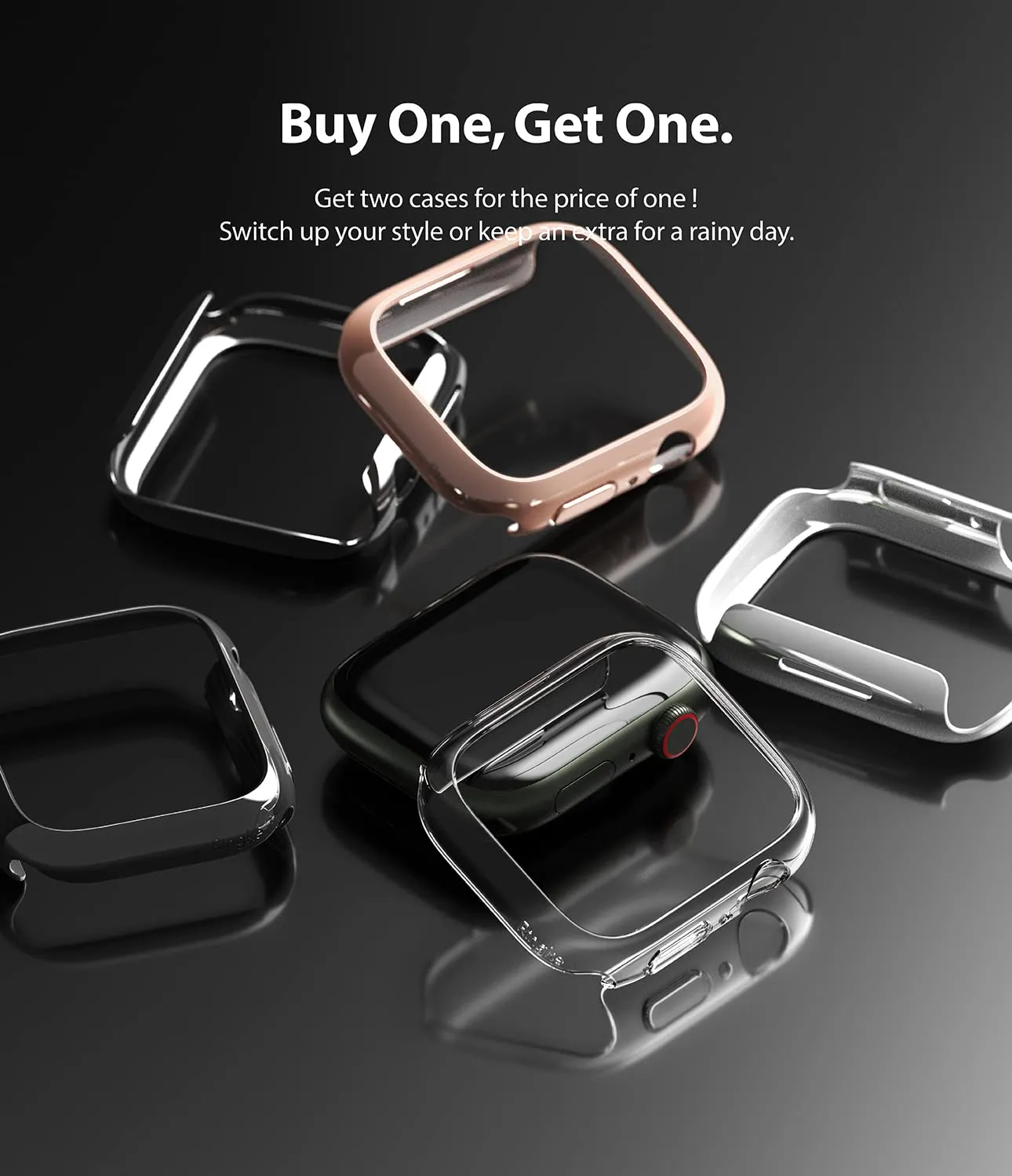 Apple Watch 7 45mm | Slim Case - Clear & Chrome (2 Pack)