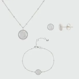 Barcelona June Birthstone Moonstone & Silver Jewellery Set