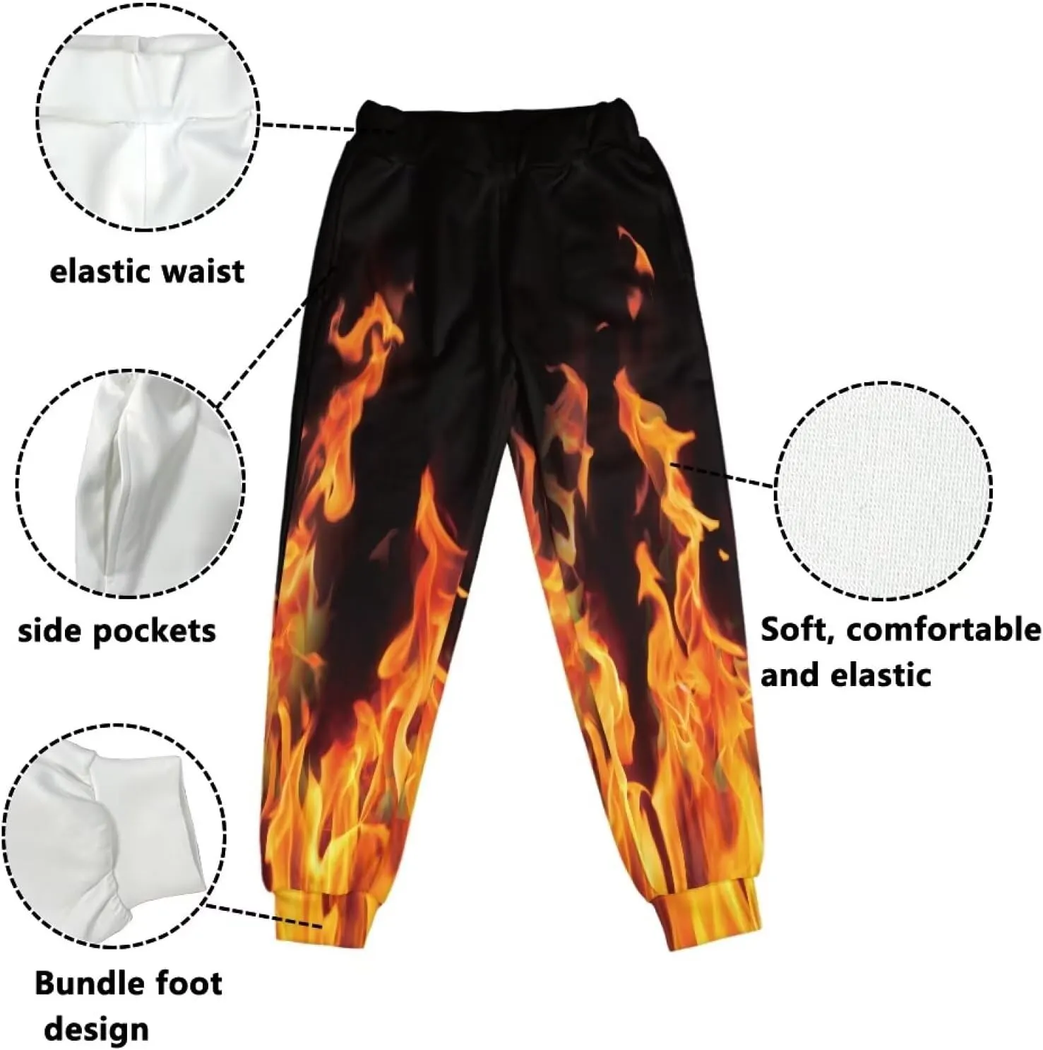 Boys' Pants Athletic Sweatpants Funny Jogger Pants Casual for Kids Youth Sports Pants for Boy 4-15Y with Pockets