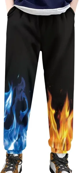 Boys' Pants Athletic Sweatpants Funny Jogger Pants Casual for Kids Youth Sports Pants for Boy 4-15Y with Pockets