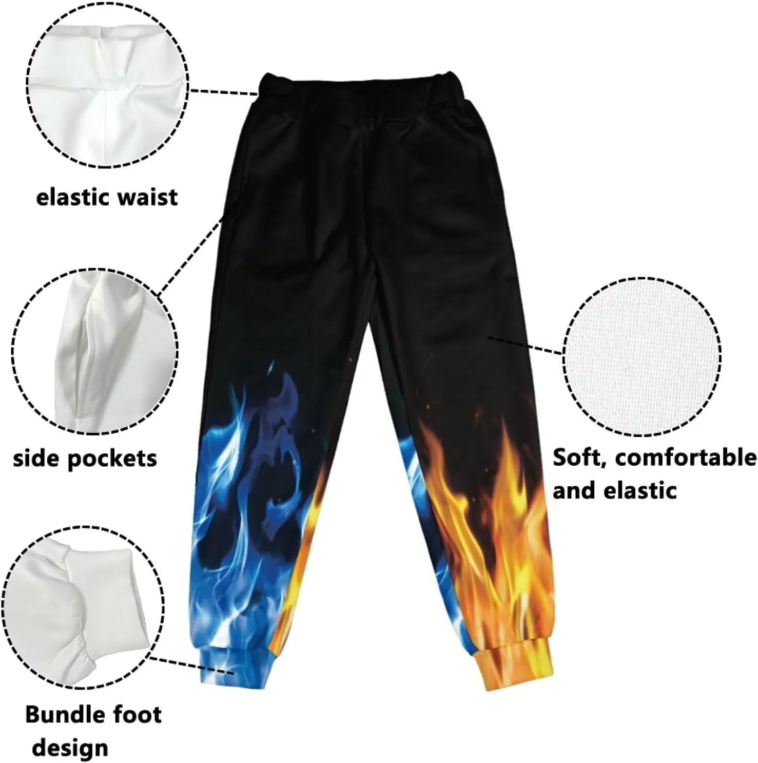 Boys' Pants Athletic Sweatpants Funny Jogger Pants Casual for Kids Youth Sports Pants for Boy 4-15Y with Pockets