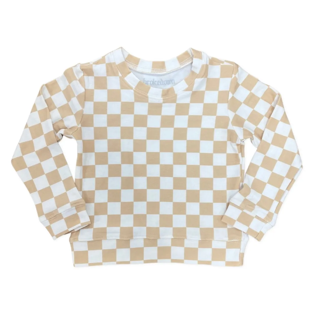 Brokedown Clothing Kid's Rust Check Sweatshirt