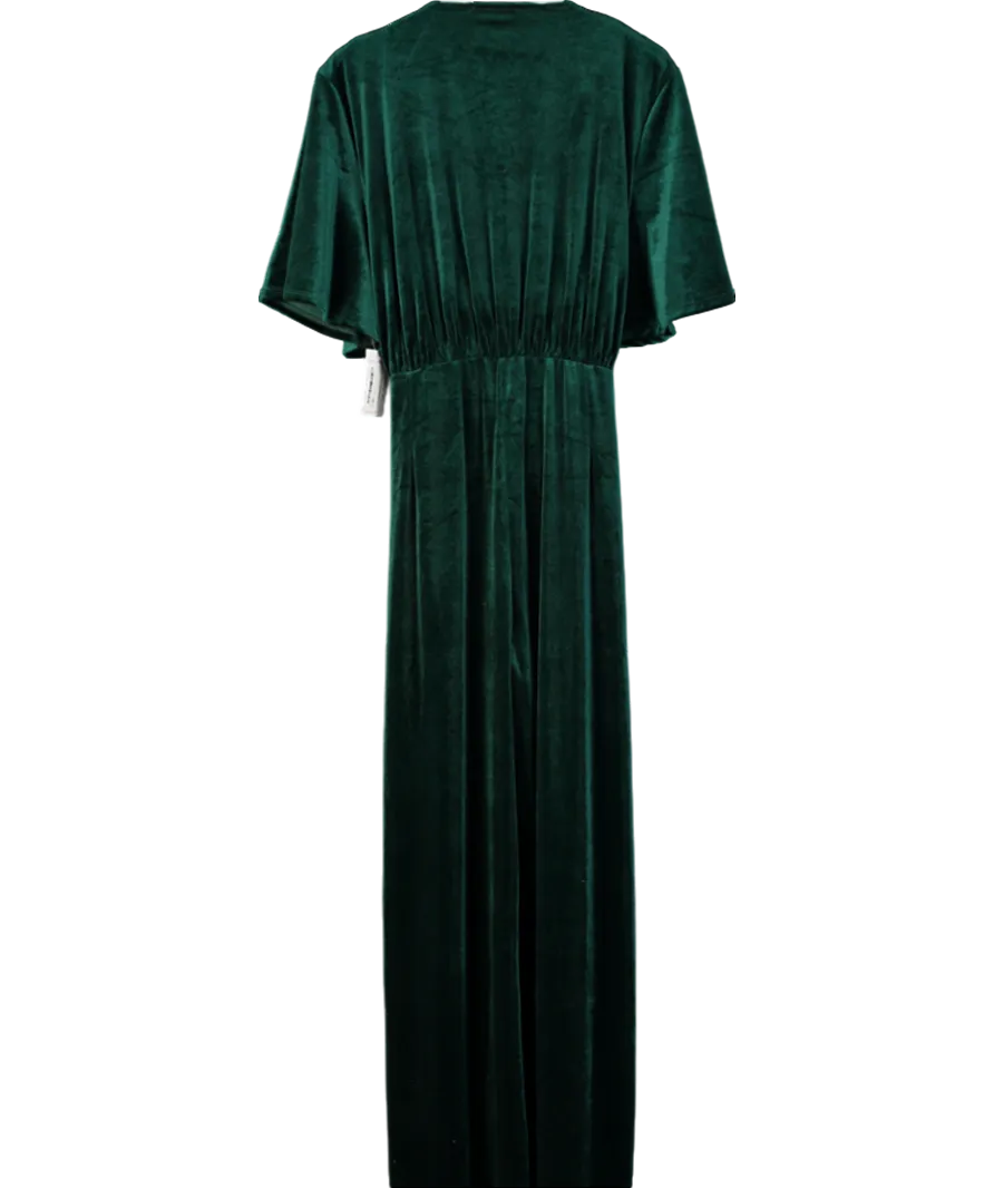 Buff Clothing Green Velvet Belted Jumpsuit UK L