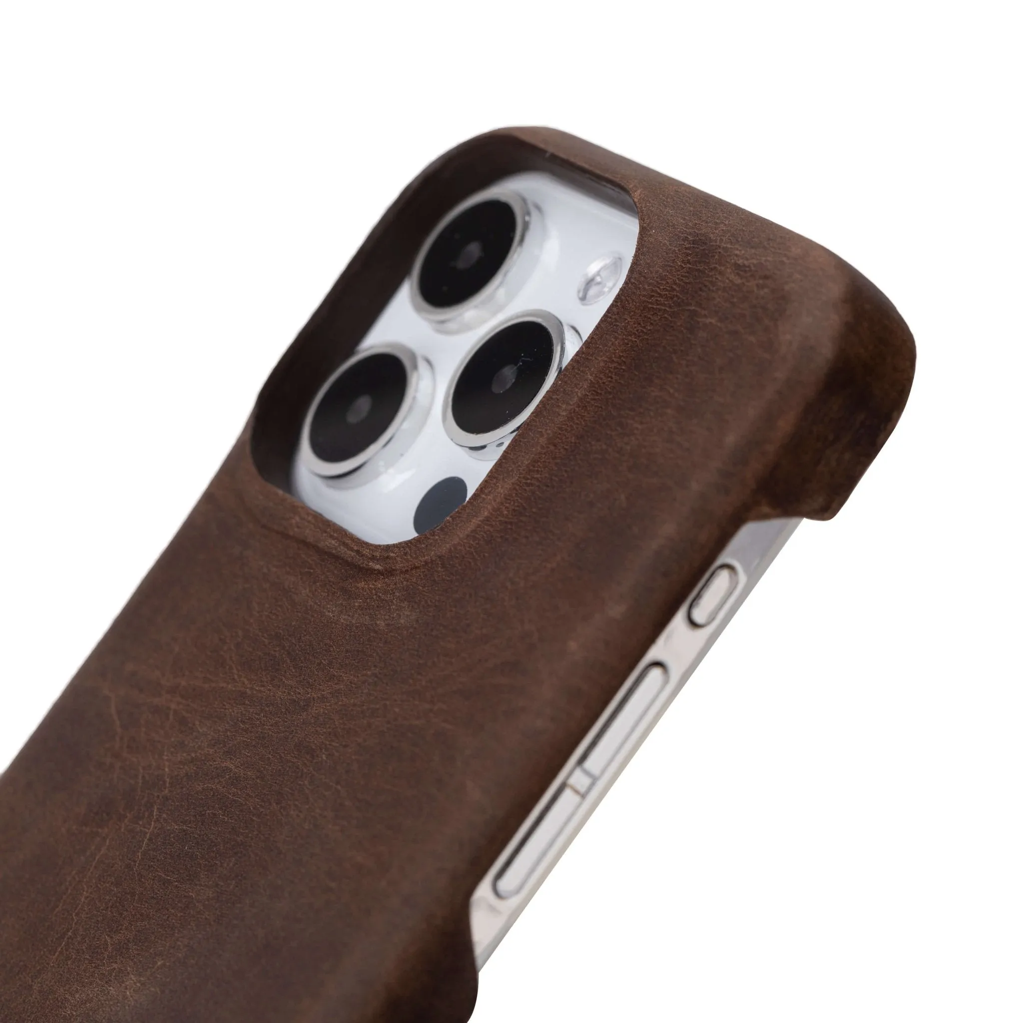 Burkley iPhone 14 Pro Wallet Case, Distressed Coffee