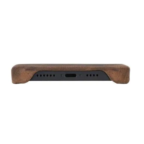 Burkley iPhone 14 Pro Wallet Case, Distressed Coffee