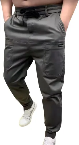 Cargo Joggers for Men Elastic Waist Stretch Lightweight Hiking Sweatpants Summer Casual Sports Trousers with Pockets