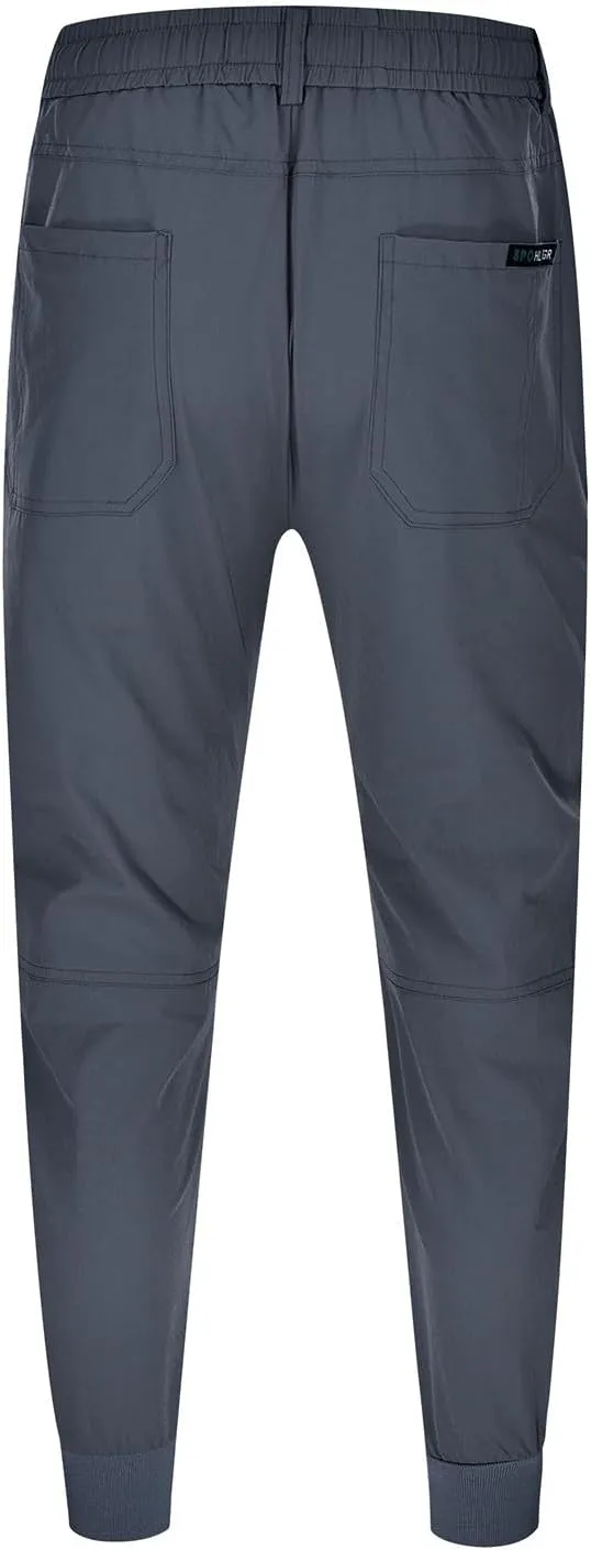 Cargo Joggers for Men Elastic Waist Stretch Lightweight Hiking Sweatpants Summer Casual Sports Trousers with Pockets