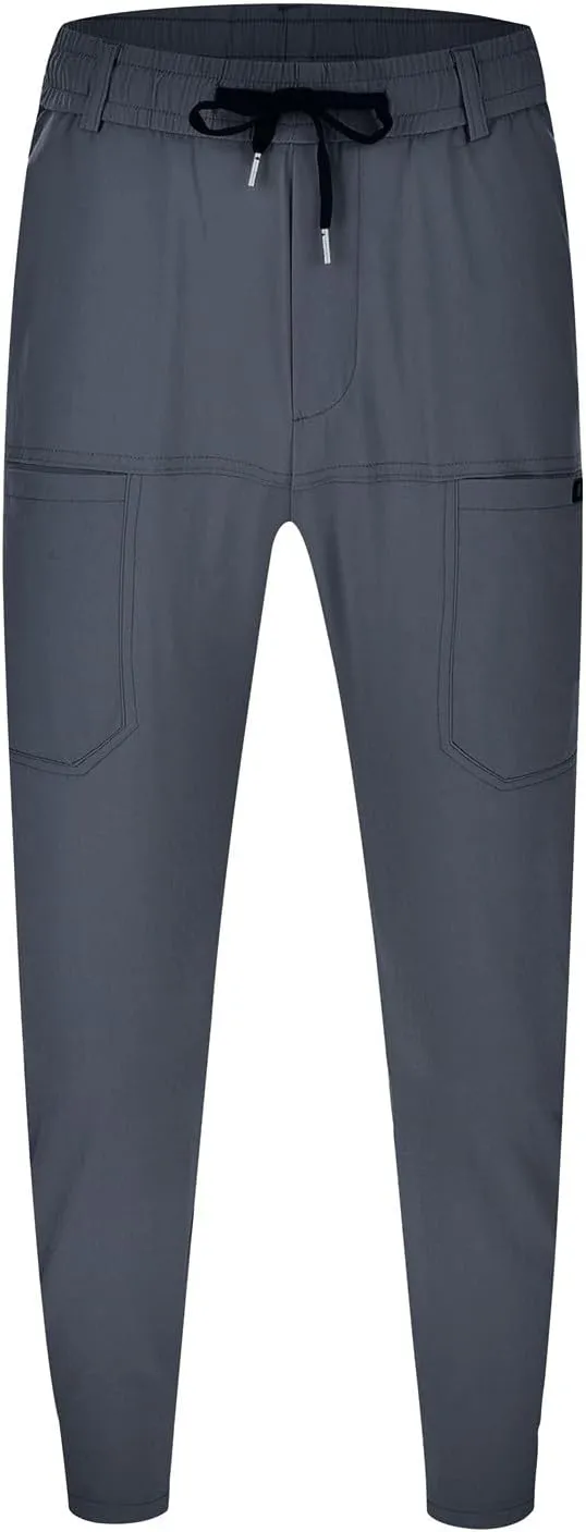 Cargo Joggers for Men Elastic Waist Stretch Lightweight Hiking Sweatpants Summer Casual Sports Trousers with Pockets