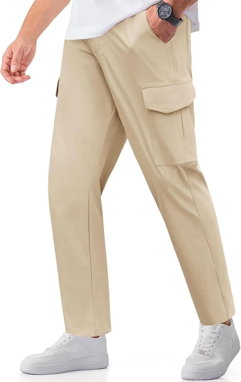 COOFANDY Men's Casual Pants Lightweight Hiking Cargo Pants Stretch Outdoor Work Pant with Multi Pockets