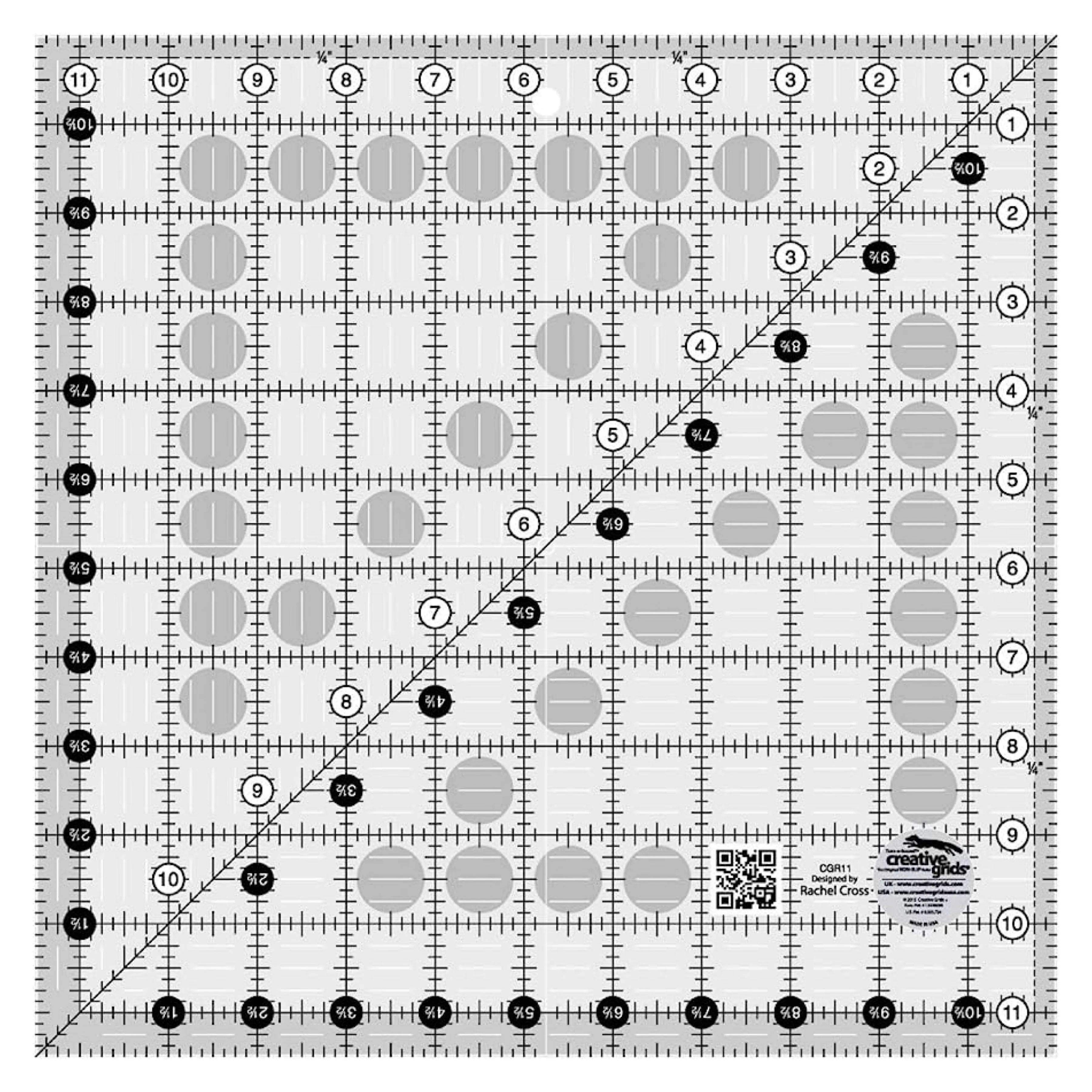 Creative Grids SQUARE 11.5" X 11.5" Ruler CG R11