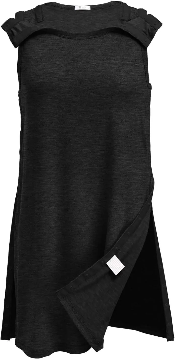 Deyeek Women's Post Shoulder Surgery Dress Full Tear Away Sleeveless Tank Dress After Rotator Cuff Adaptive Clothing