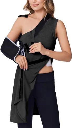 Deyeek Women's Post Shoulder Surgery Dress Full Tear Away Sleeveless Tank Dress After Rotator Cuff Adaptive Clothing