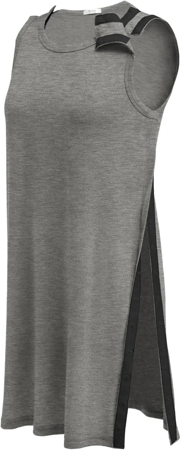 Deyeek Women's Post Shoulder Surgery Dress Full Tear Away Sleeveless Tank Dress After Rotator Cuff Adaptive Clothing