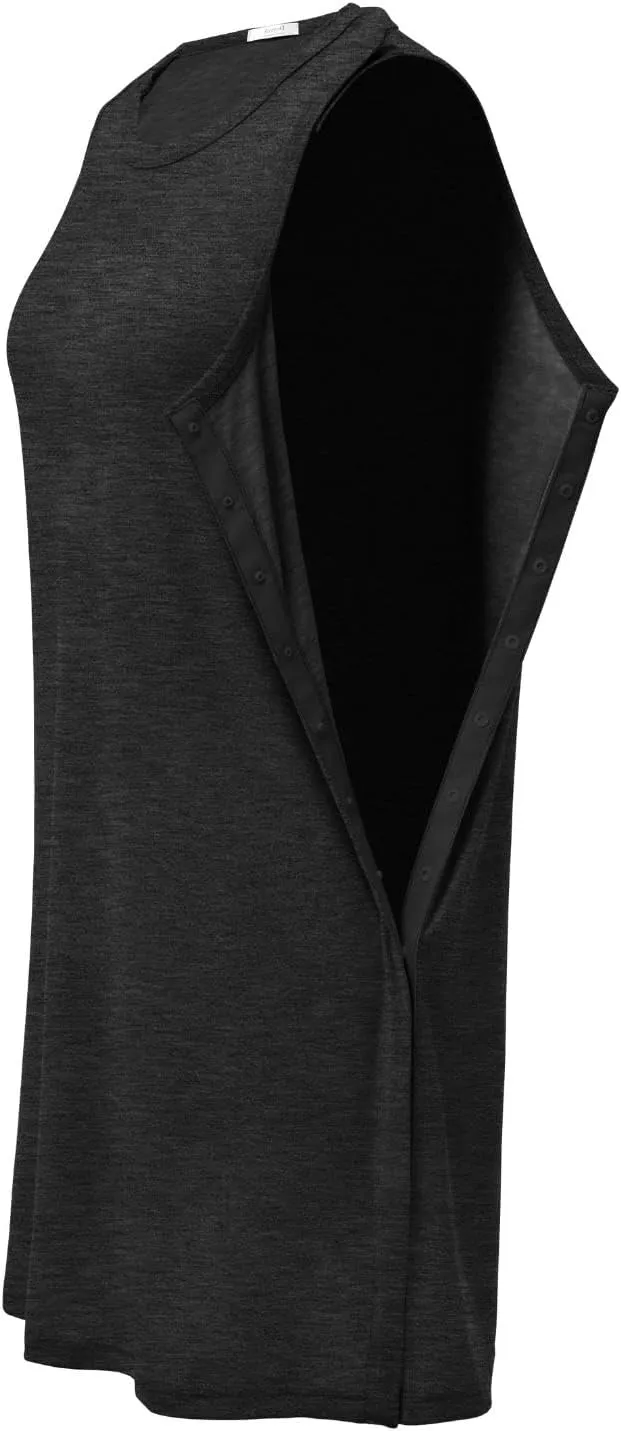 Deyeek Women's Post Shoulder Surgery Dress Full Tear Away Sleeveless Tank Dress After Rotator Cuff Adaptive Clothing
