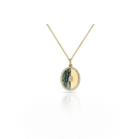 Eclipse Harmony Abalone and Gold Pendant Necklace