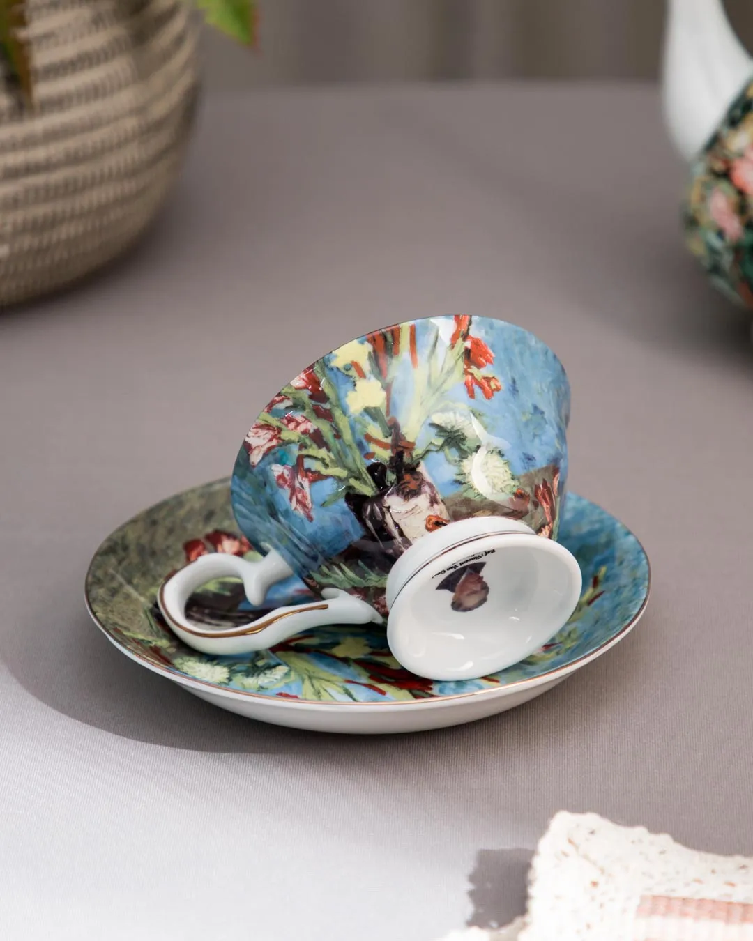 'Gladiolus' Vincent Van Gogh Painting Cup & Saucer