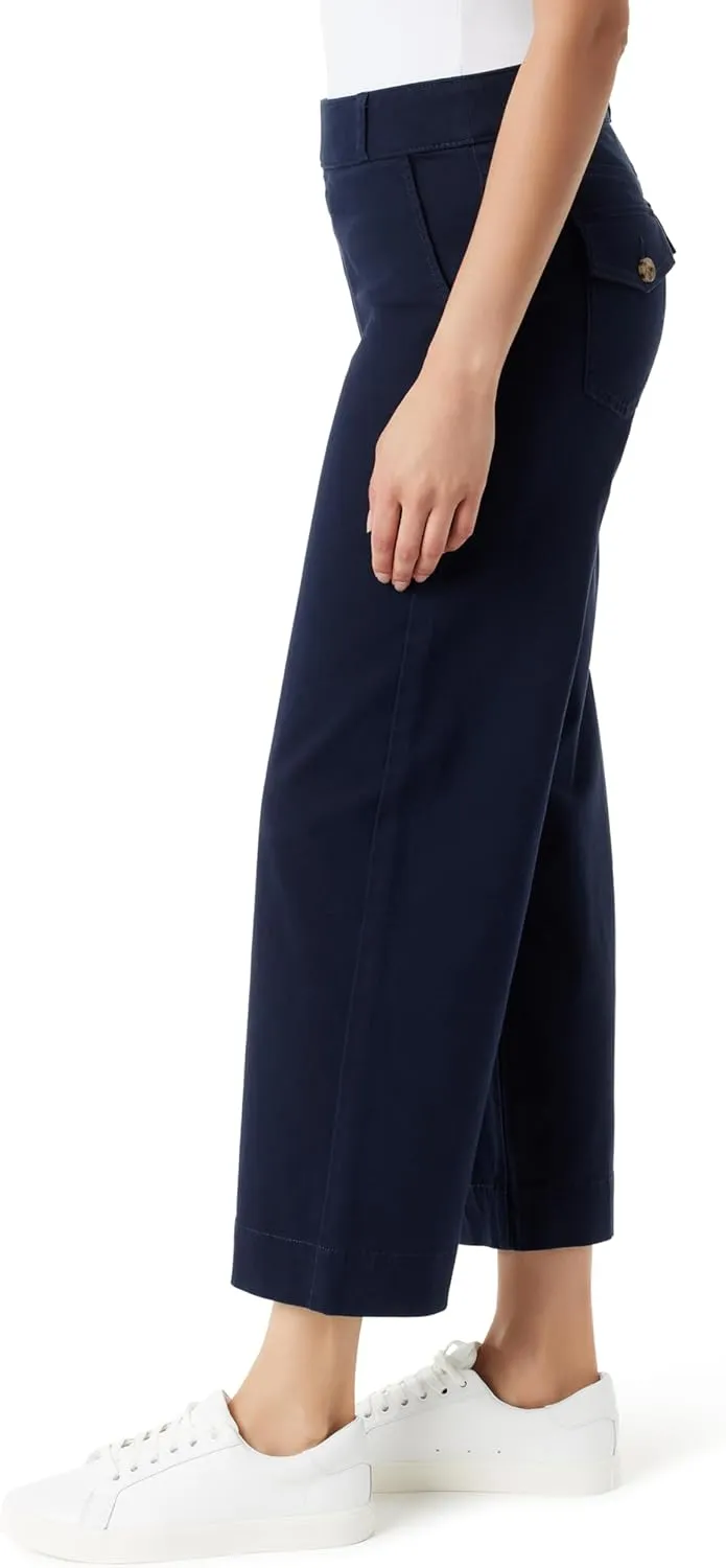 Gloria Vanderbilt Women's Shape Effect Pull on High Rise Wide Leg Crop Standard
