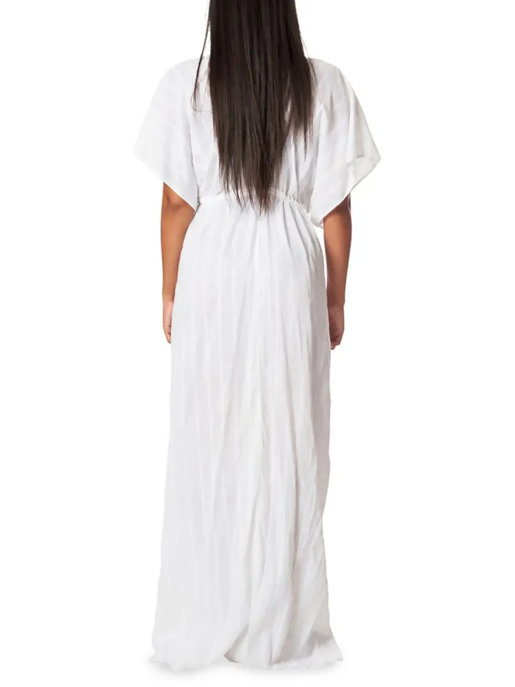 La Moda Clothing striped maxi dress, white