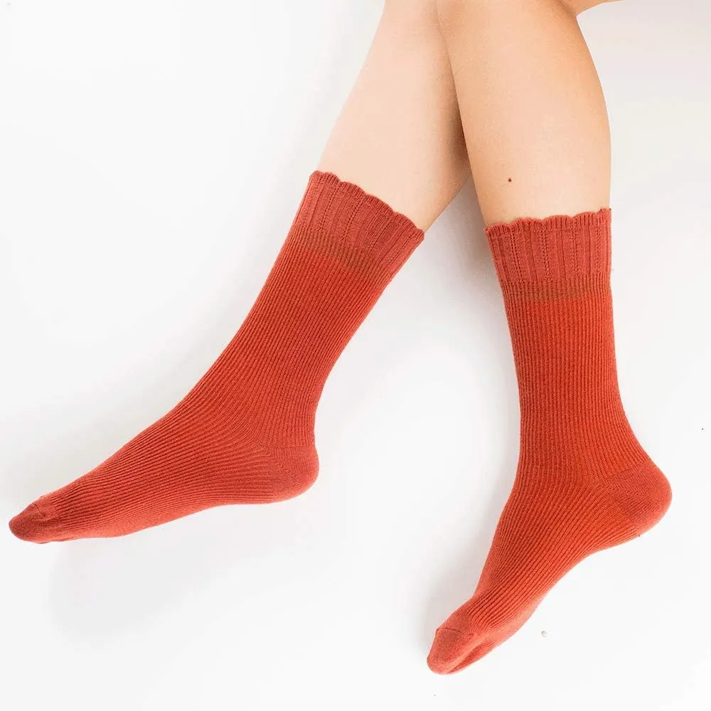 Mcool Mary Womens Crew Socks, Casual Knit Cotton Comfy Breathable Cool Dress Socks for Girls 6 Pack