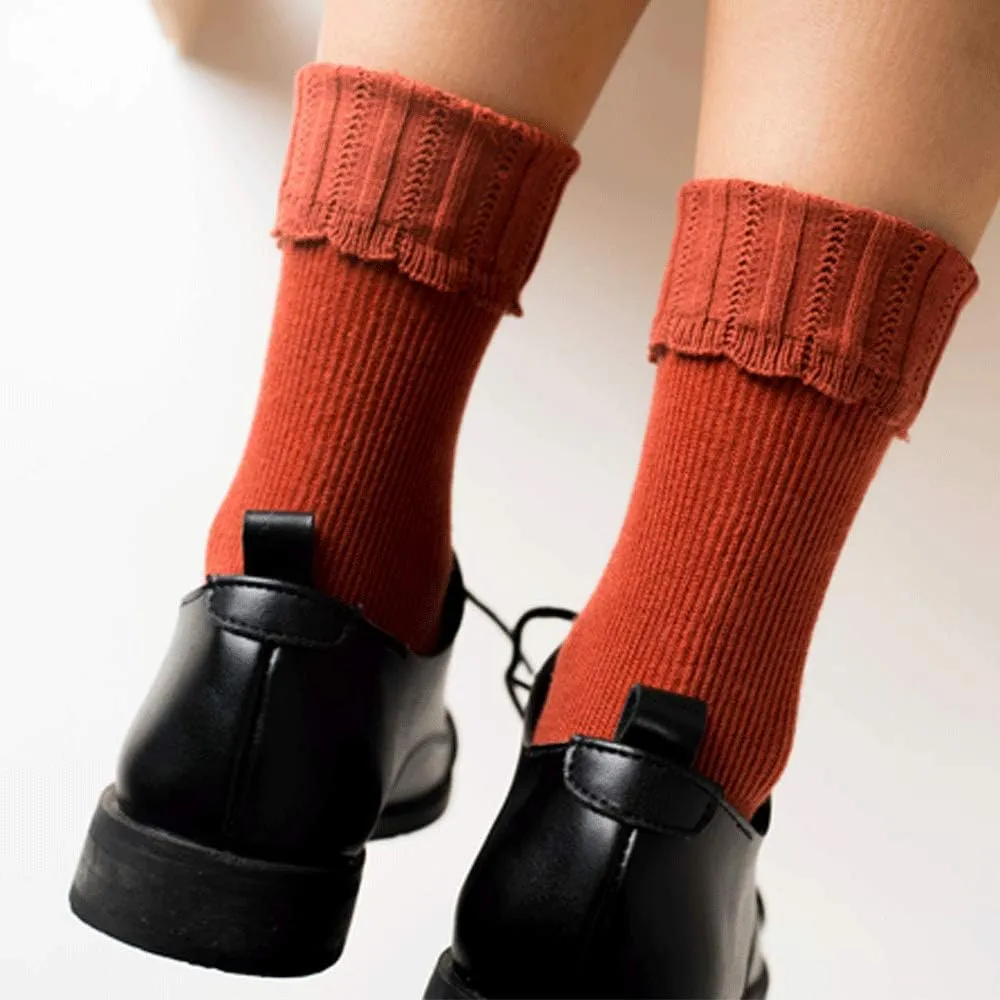 Mcool Mary Womens Crew Socks, Casual Knit Cotton Comfy Breathable Cool Dress Socks for Girls 6 Pack