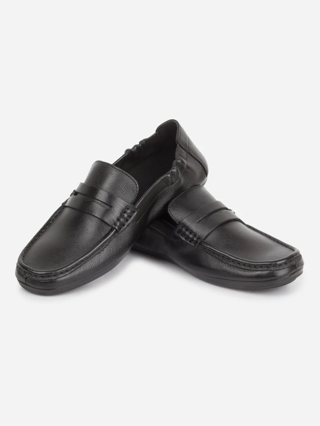 Men's Black Moc Toe Casual Loafer (ID1169)