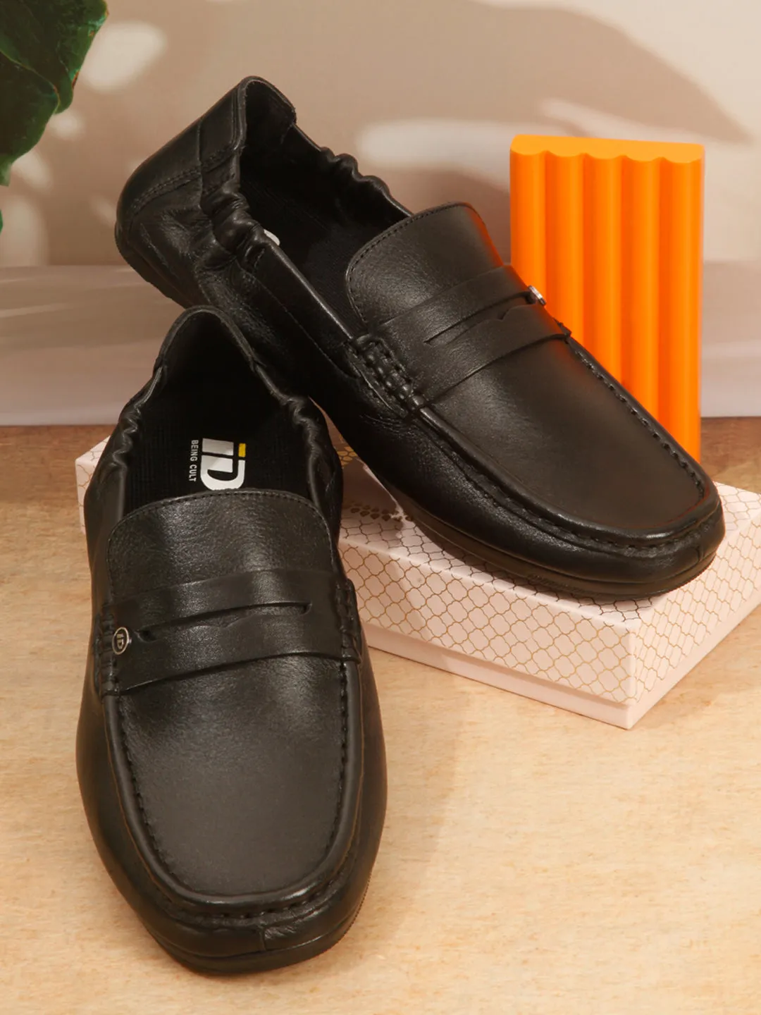 Men's Black Moc Toe Casual Loafer (ID1169)