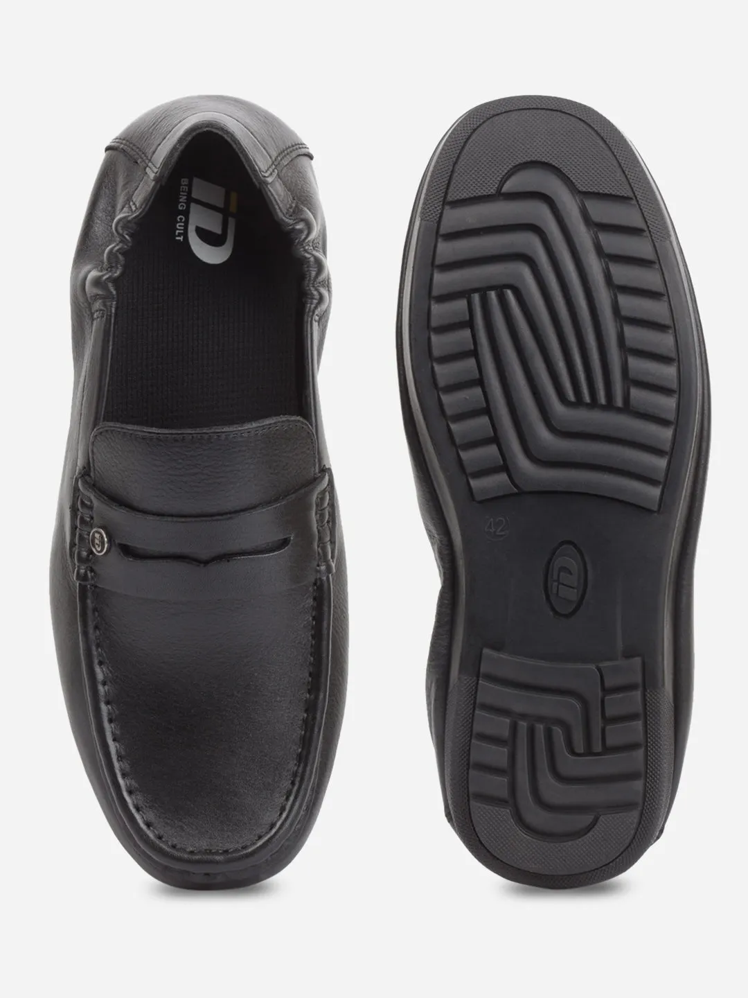 Men's Black Moc Toe Casual Loafer (ID1169)