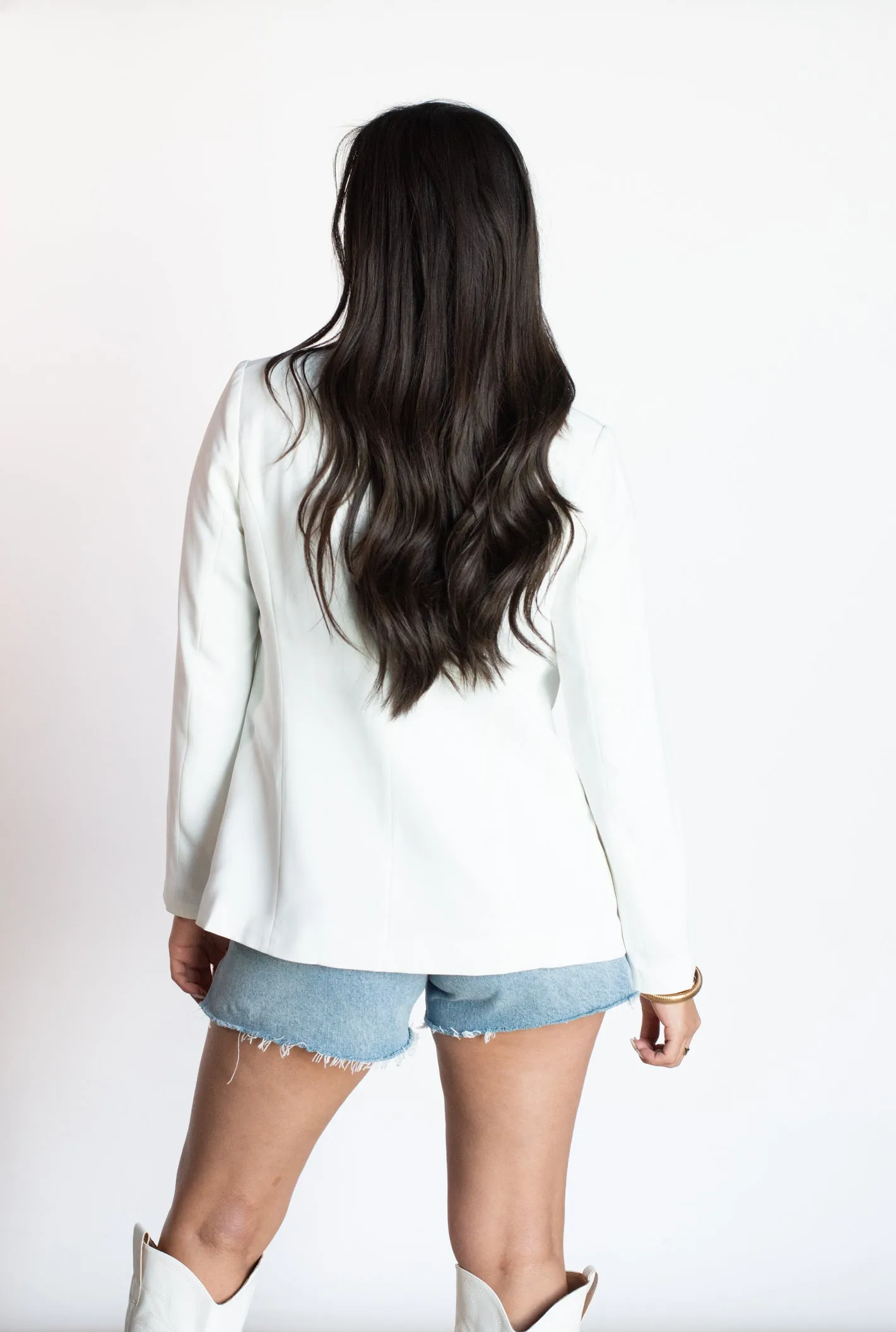 Nothing New White Knit Blazer