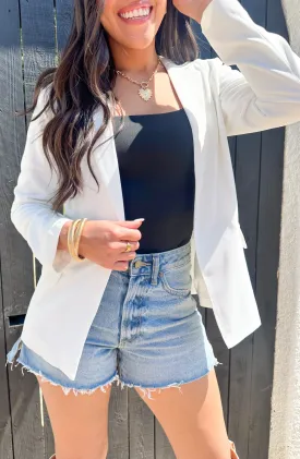 Nothing New White Knit Blazer