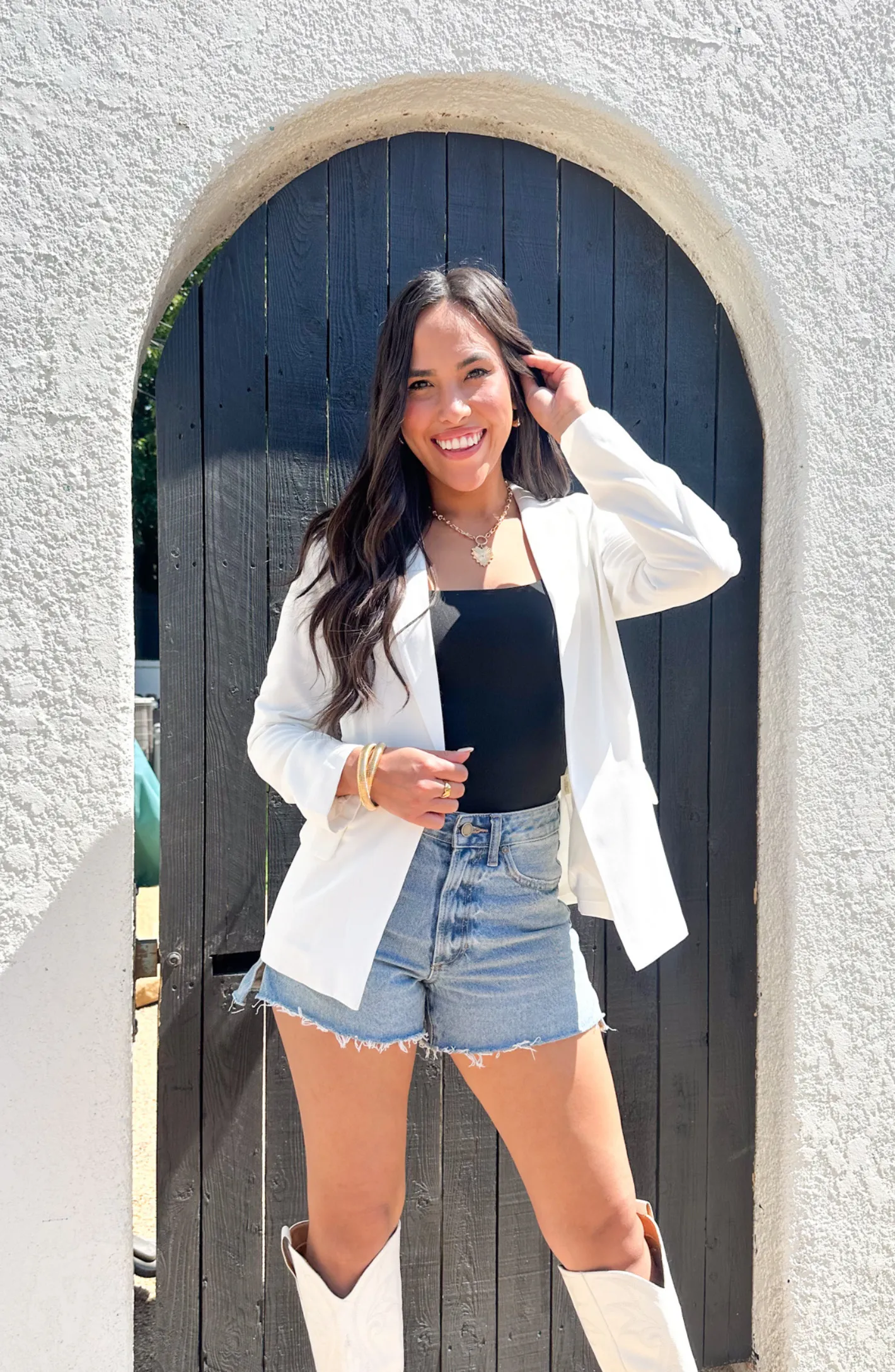 Nothing New White Knit Blazer