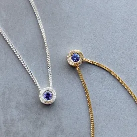 Small Aurora Birthstone Necklace - December - Tanzanite