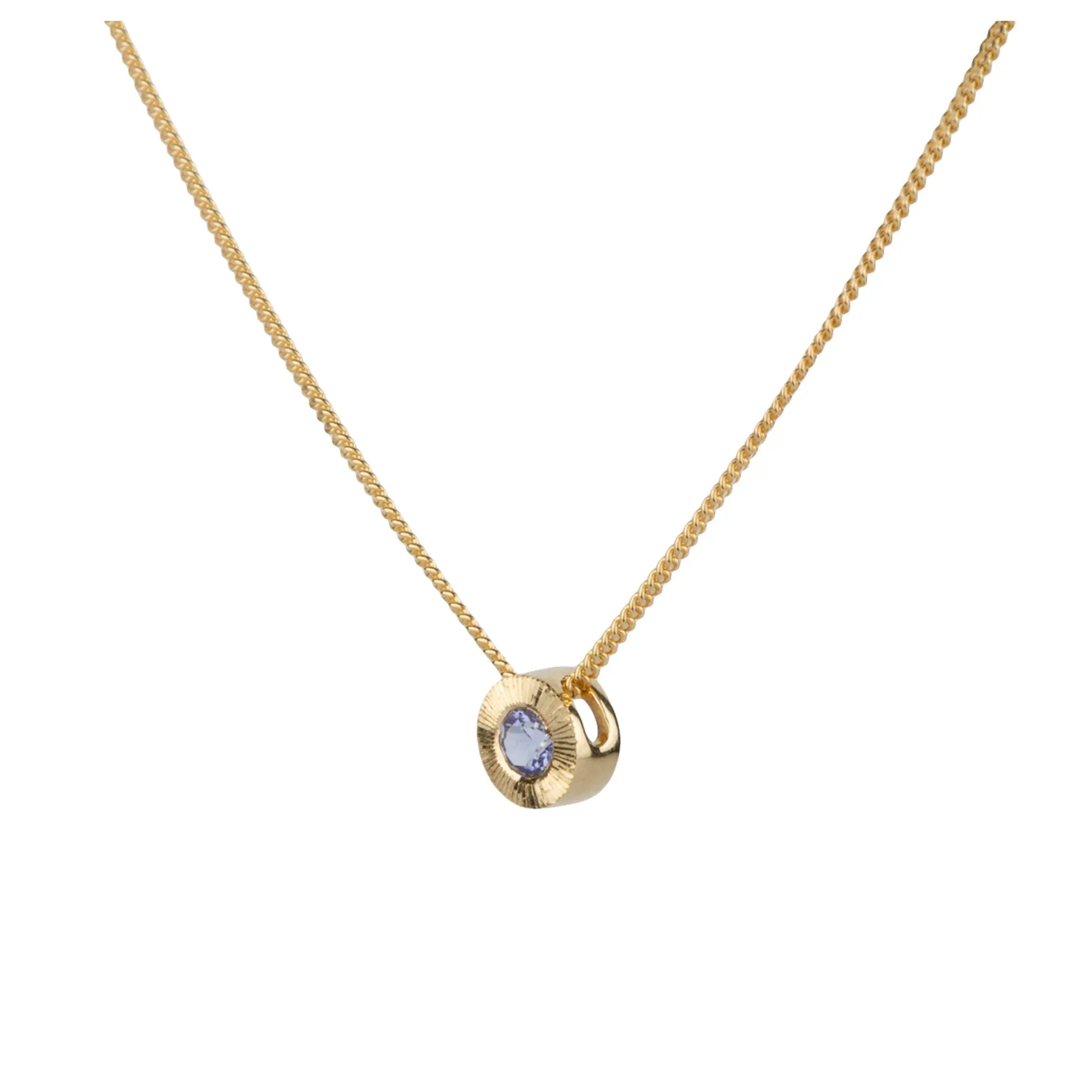 Small Aurora Birthstone Necklace - December - Tanzanite