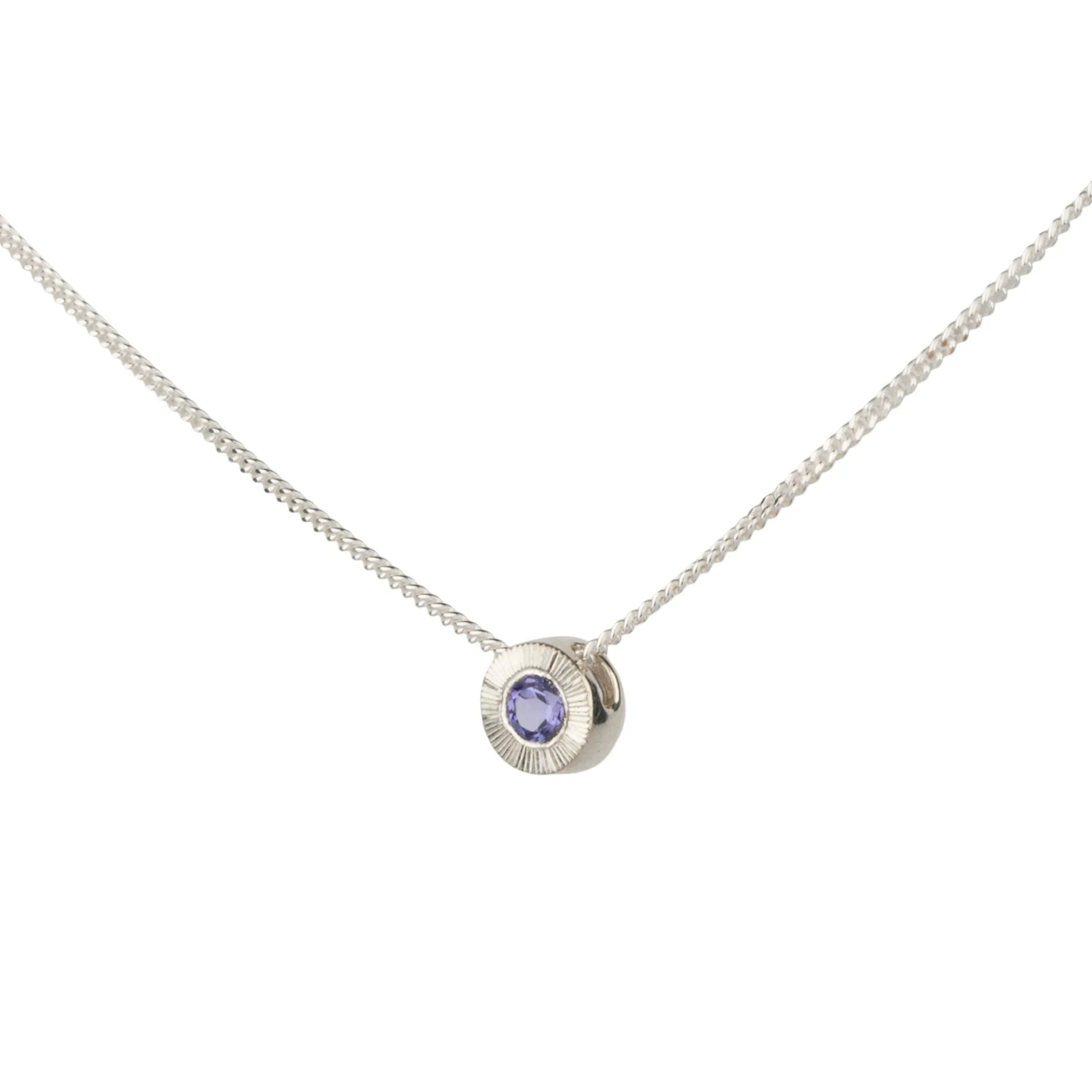 Small Aurora Birthstone Necklace - December - Tanzanite