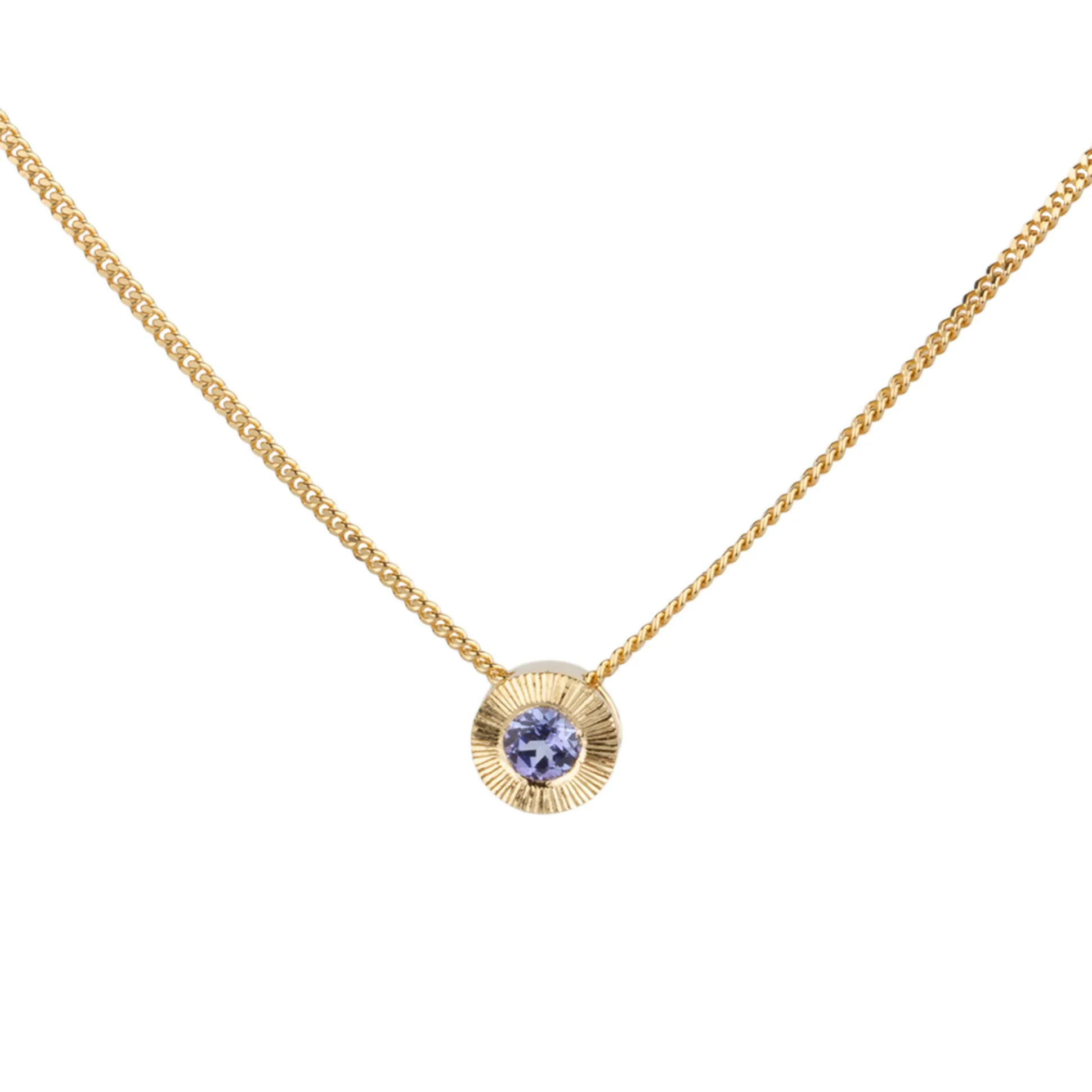 Small Aurora Birthstone Necklace - December - Tanzanite