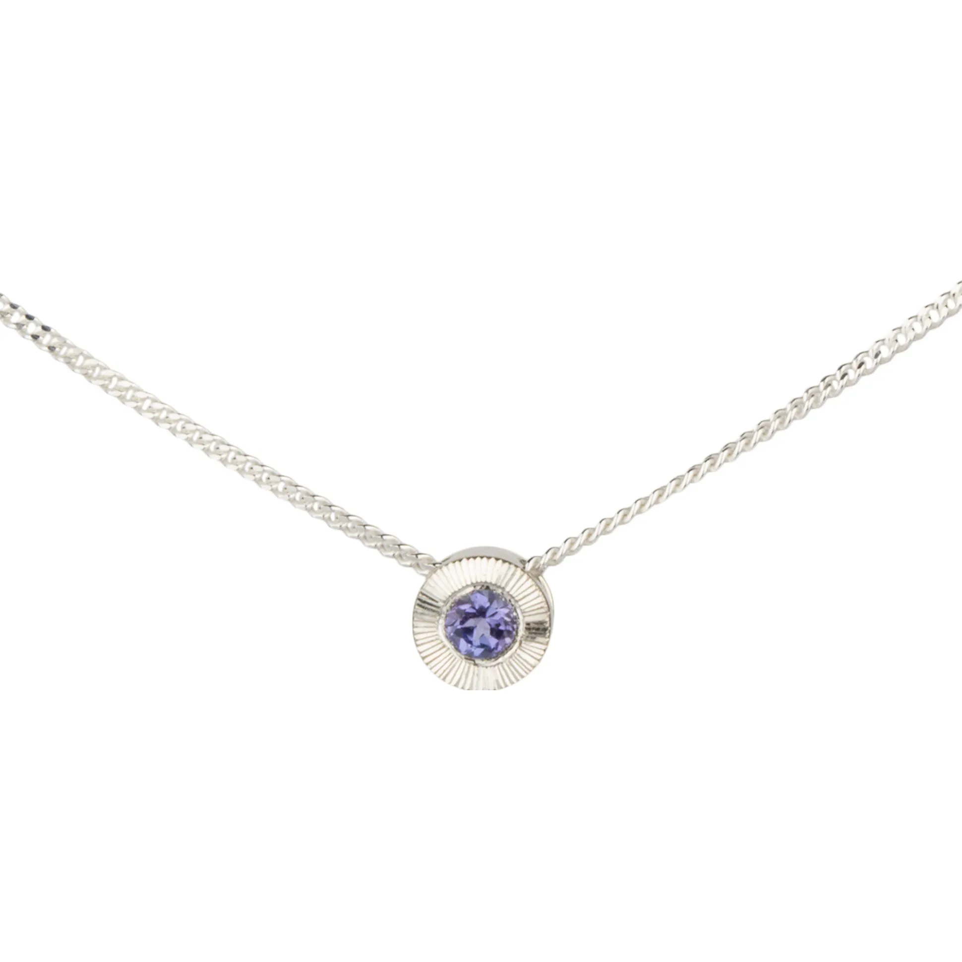 Small Aurora Birthstone Necklace - December - Tanzanite