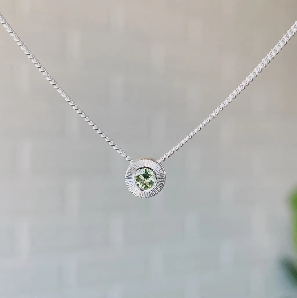 Small Aurora Birthstone Necklace in Sterling Silver
