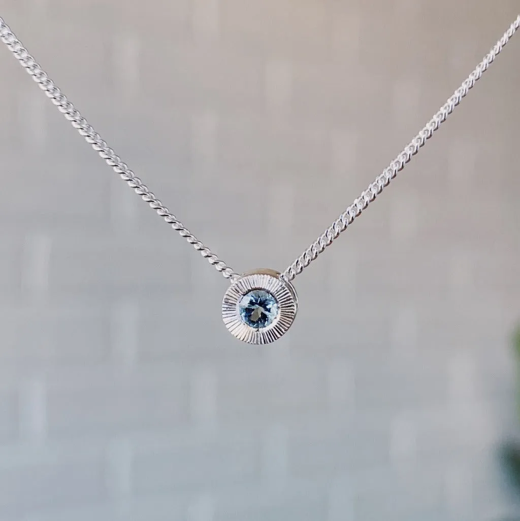Small Aurora Birthstone Necklace in Sterling Silver