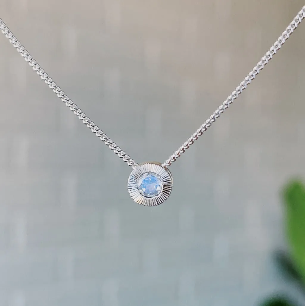Small Aurora Birthstone Necklace in Sterling Silver