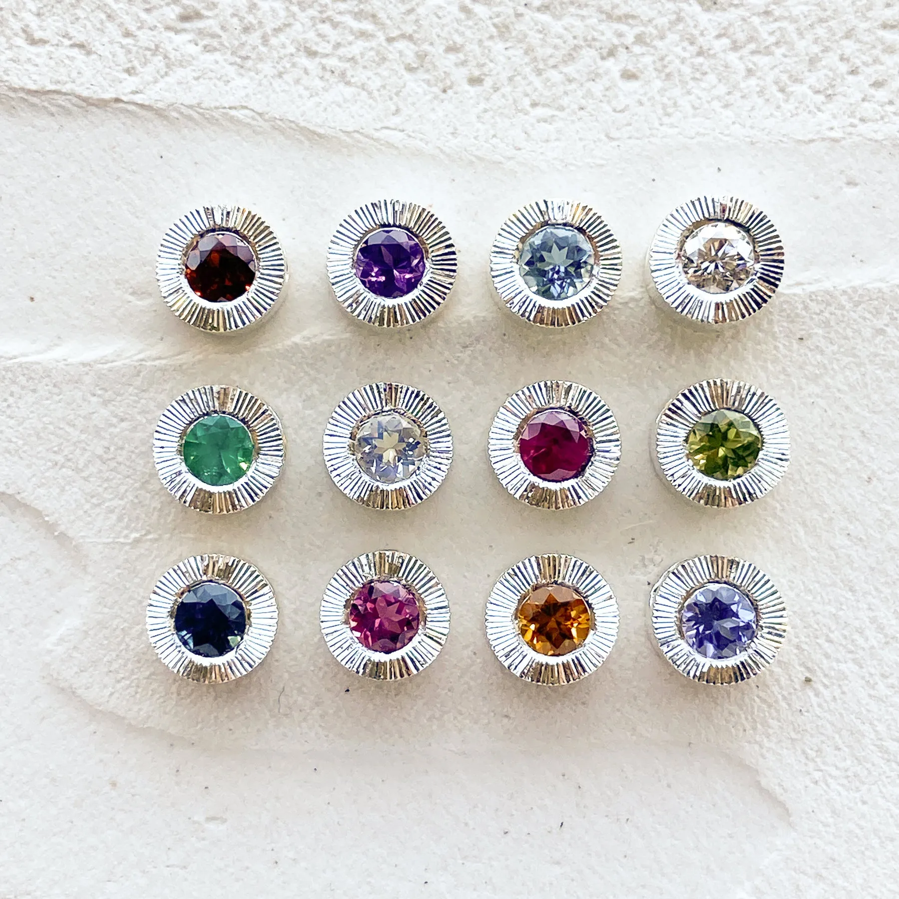 Small Aurora Birthstone Necklace in Sterling Silver