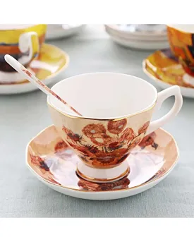 'Sunflowers' Vincent Van Gogh Painting Cup & Saucer