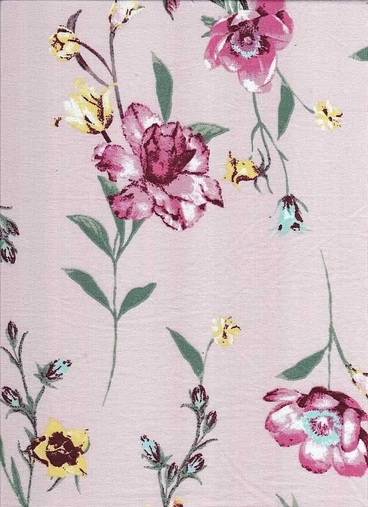 SUPER SOFT POLYESTER SPANDEX DBP / DTY BRUSHED STEMMED FLORAL [NFF181029-009]