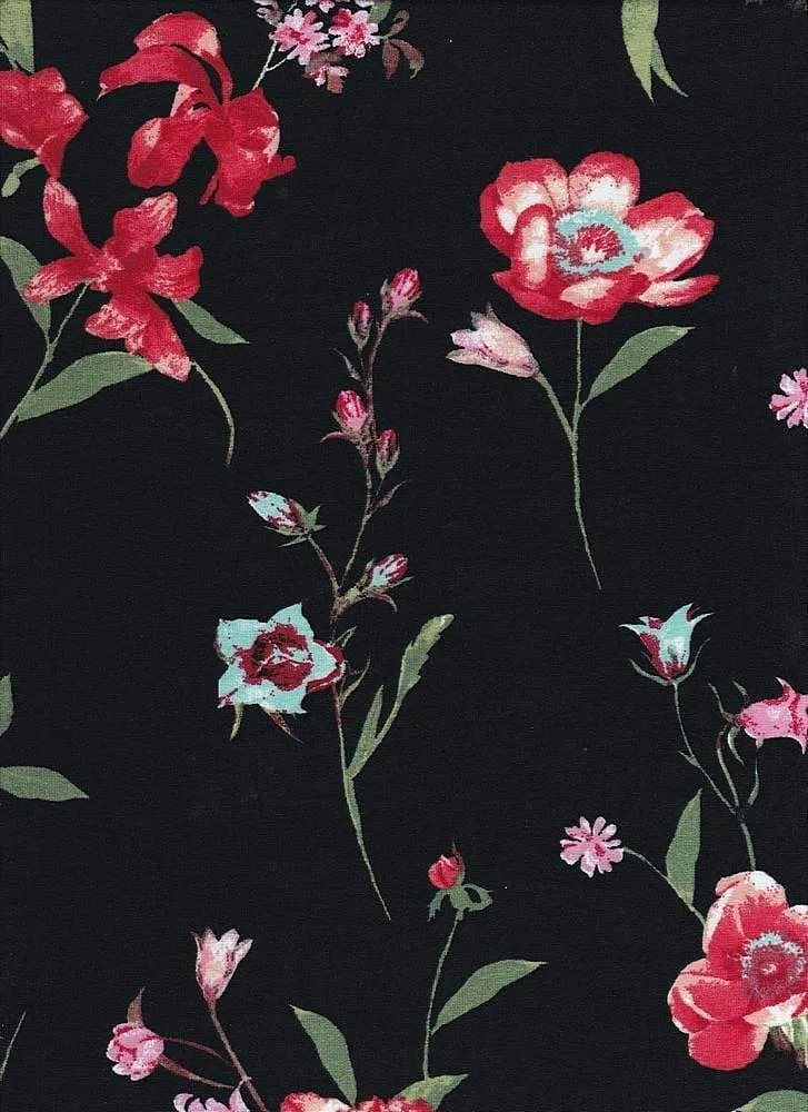 SUPER SOFT POLYESTER SPANDEX DBP / DTY BRUSHED STEMMED FLORAL [NFF181029-009]