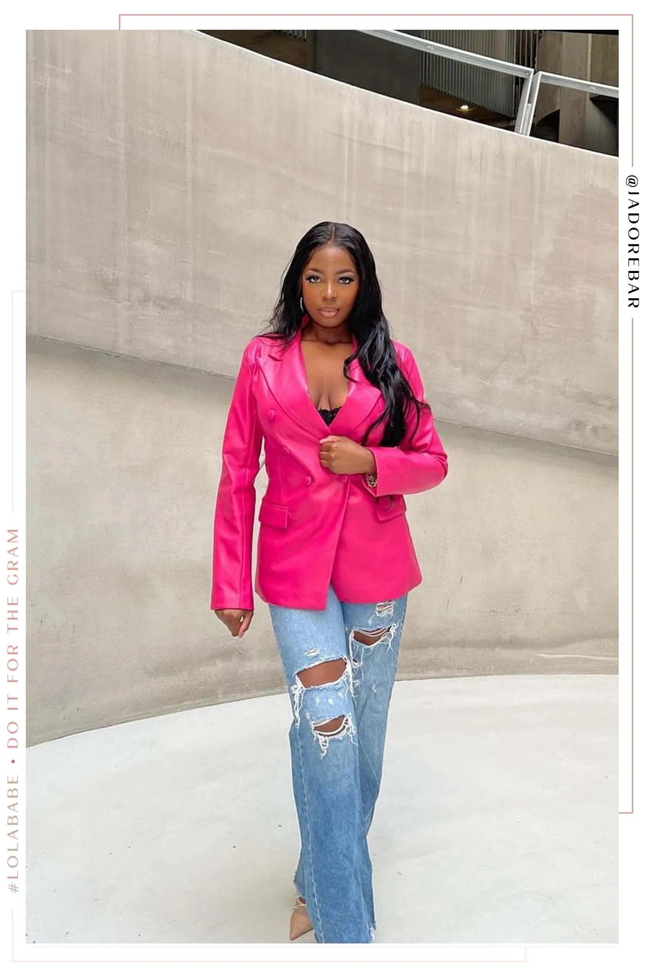 Sweet Talk PU Blazer - Pink