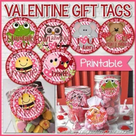 Valentine's Day Mason Jar Gift Tags PRINTABLE